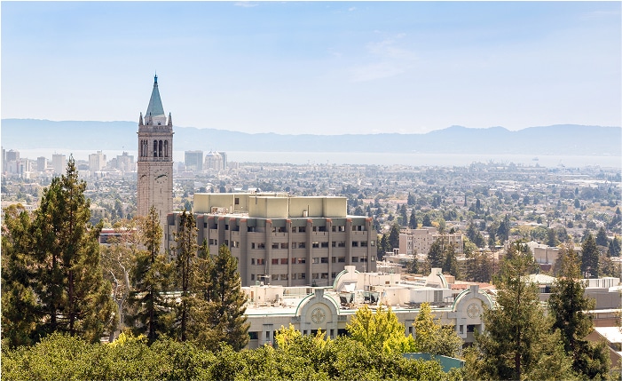 Downtown Berkeley, California with Sather Tower in view, representing holistic wealth management and estate planning services in the region